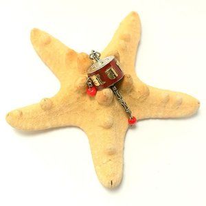 Tiny Tibetan Om Mane Prayer Wheel Pendant